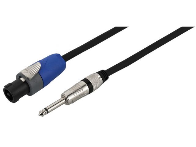 Monacor MSCN-8100/SW Reproduktorový kábel, 10 m, 2-pólový NEUTRIK SPEAKON konektor/6.3 mm konektor