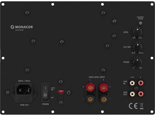 Monacor SAM-300D Modul aktívneho subwoofera, 300 W at 4 Ω, trieda D