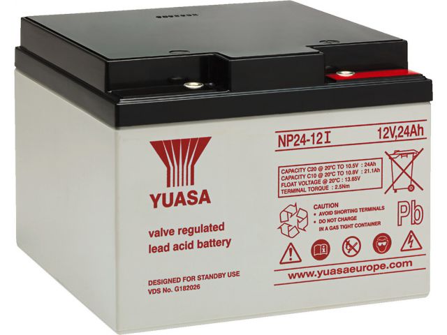 Yuasa NPA-12/24I Rechargeable lead-acid battery, 12 V, 24 Ah, VRLA